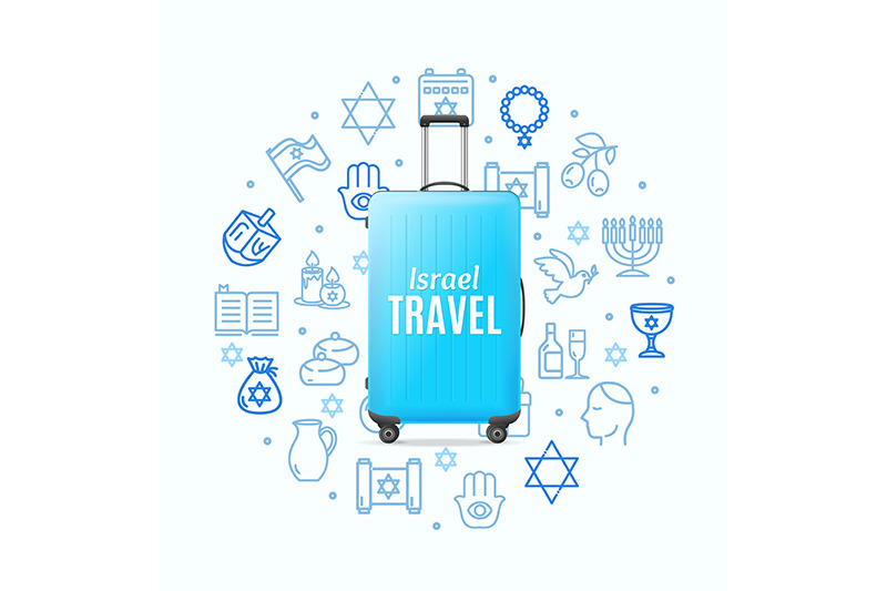 travel-israel-concept-with-suitcase-vector