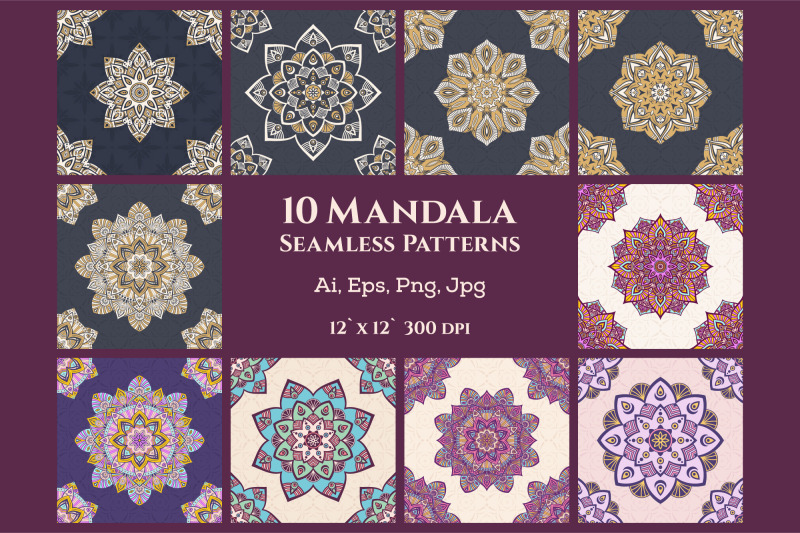 floral-mandala-seamless-vector-patterns