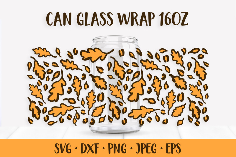 fall-oak-leaves-can-glass-wrap-svg-leopard-print-glass-can