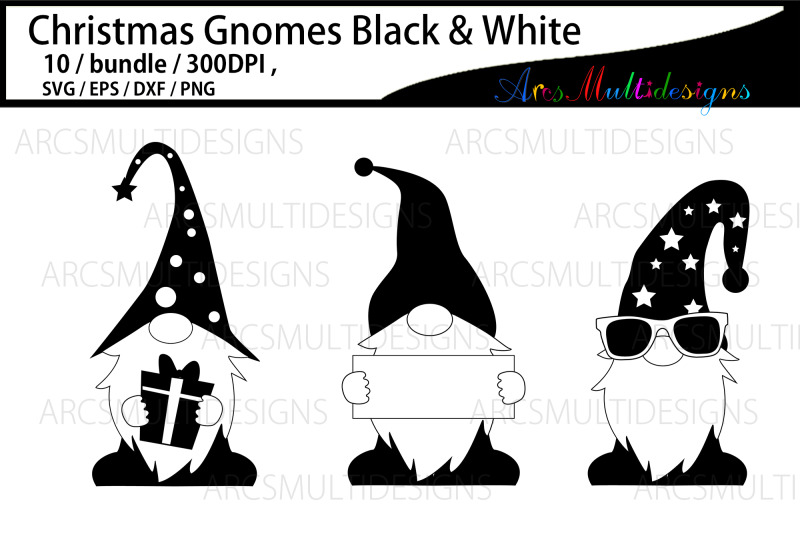 black-and-white-gnomes-silhouette