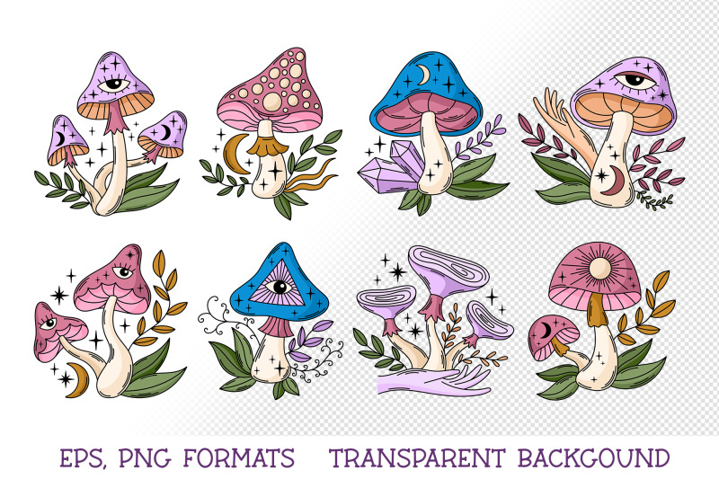 mystical-mushroom-clipart-magic-mushrooms-sublimation-png