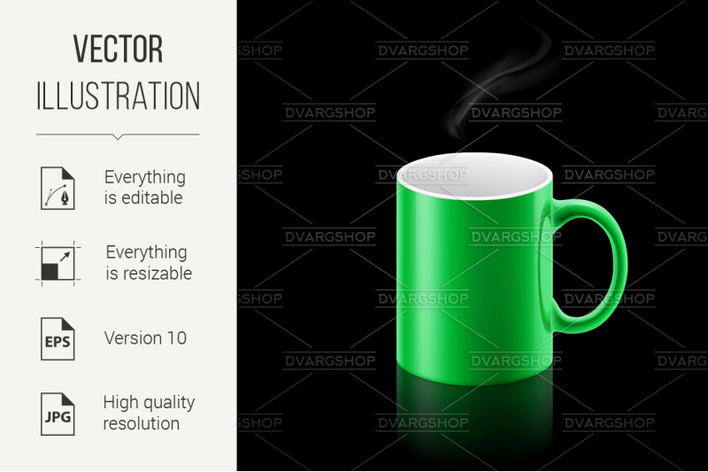 green-mug-on-black-background