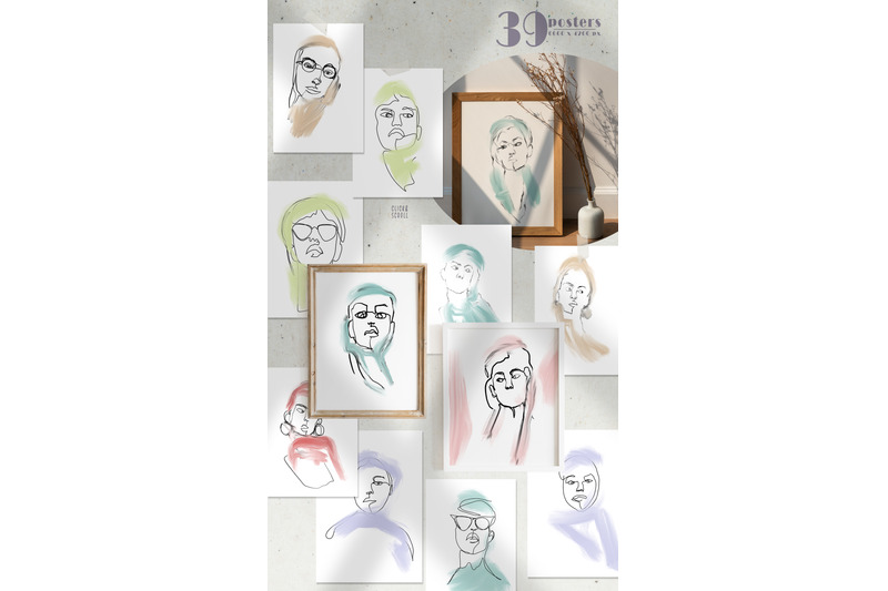 female-line-art-abstract-ready-to-print-66-posters-bundle