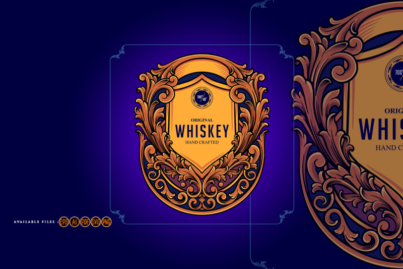 luxury-vintage-whisky-label-frame-illustrations