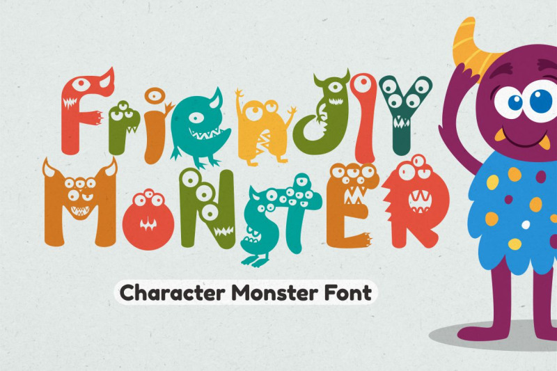 friendly-monster-character-monster-font