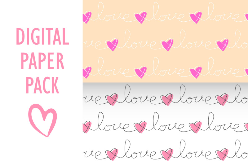 love-handwriting-word-seamless-patterns-digital-paper-pack