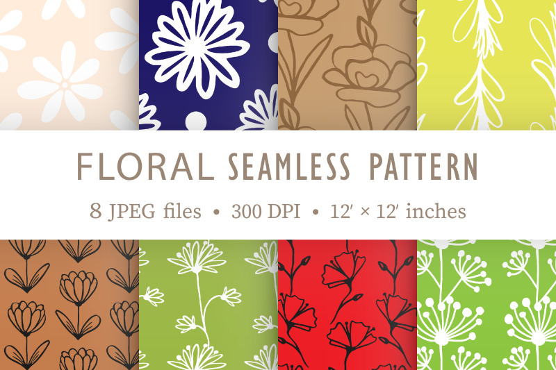 floral-outline-seamless-patterns-digital-boho-papers-pack