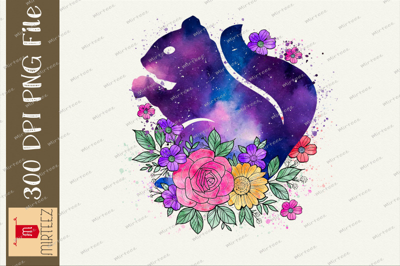 galaxy-floral-squirrel-sublimation