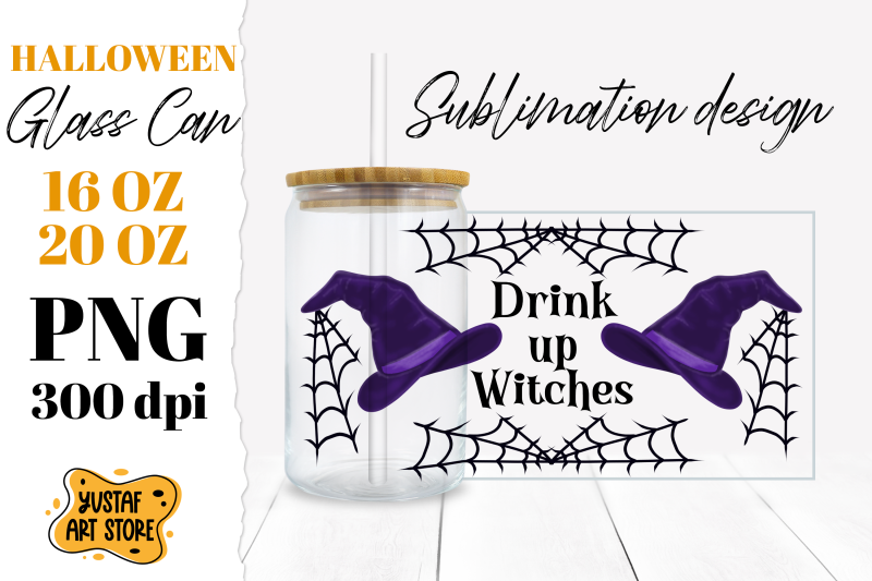 halloween-glass-can-sublimation-bundle-halloween-drink-quote