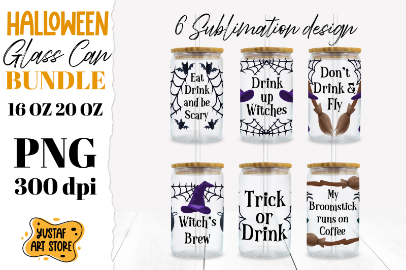 halloween-glass-can-sublimation-bundle-halloween-drink-quote