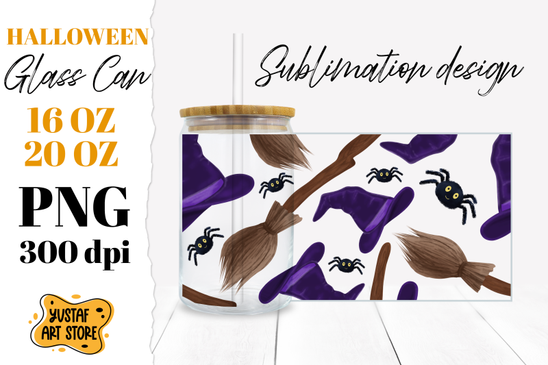 halloween-glass-can-sublimation-bundle-10-hand-painted-png