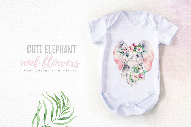 watercolor-baby-nursery-tropical-elephant-animals-digital-clipart