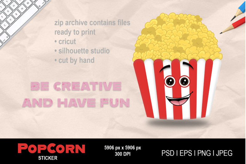 sweet-dessert-popcorn-cartoon-character