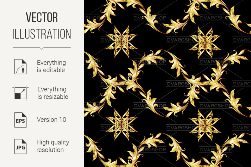 golden-floral-pattern-on-black