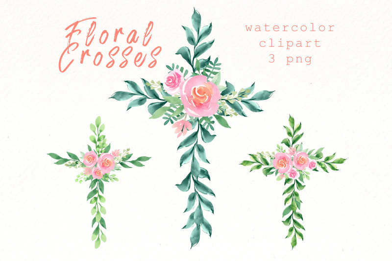floral-cross-clipart-bundle-watercolor-easter-png-clip-art