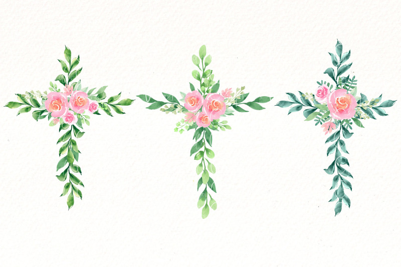floral-cross-clipart-bundle-watercolor-easter-png-clip-art
