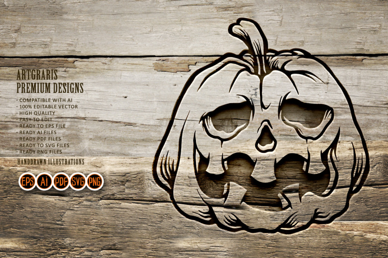 scary-halloween-pumpkins-monochrome-svg