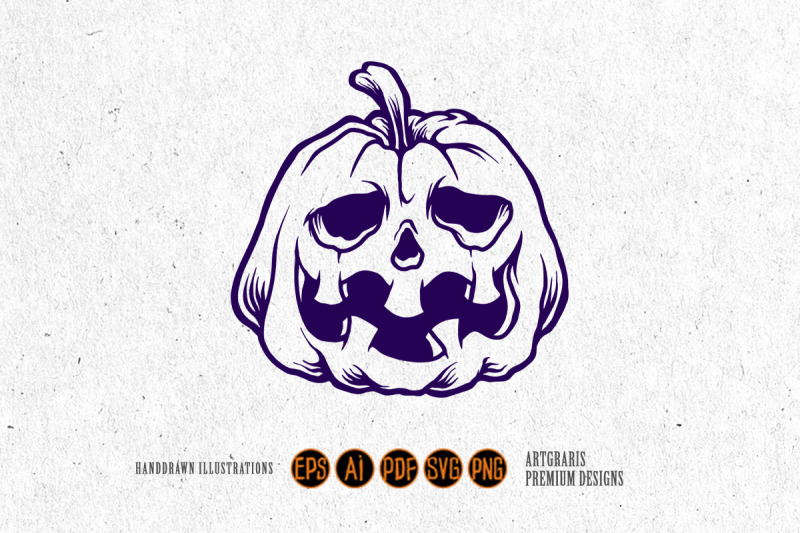 scary-halloween-pumpkins-monochrome-svg