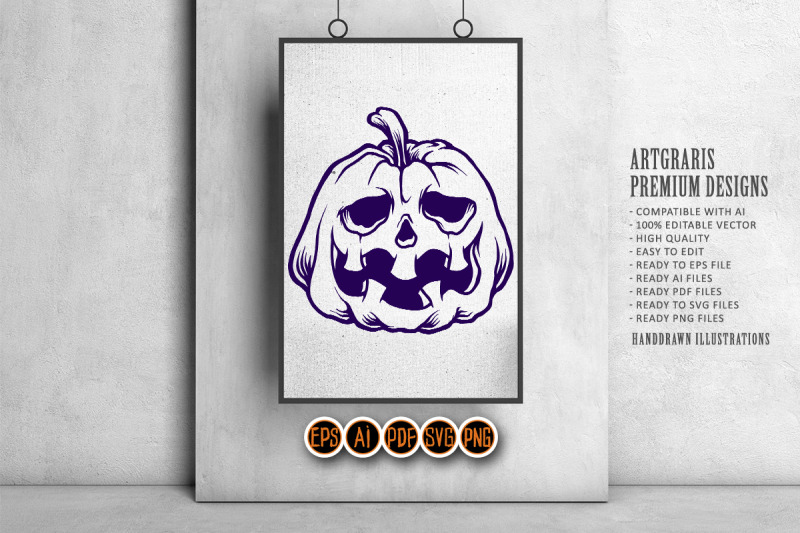 scary-halloween-pumpkins-monochrome-svg