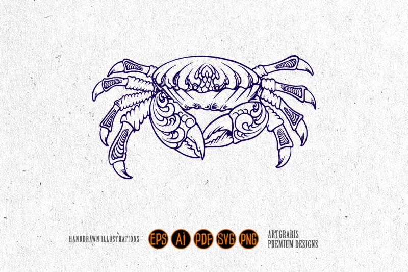 elegant-crab-ornament-silhouette-svg