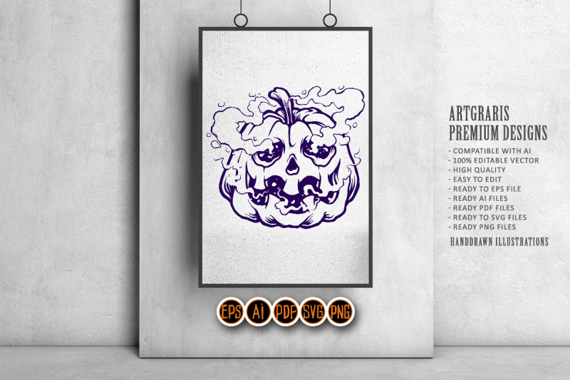 zombie-pumpkin-smoking-weed-silhouette-svg