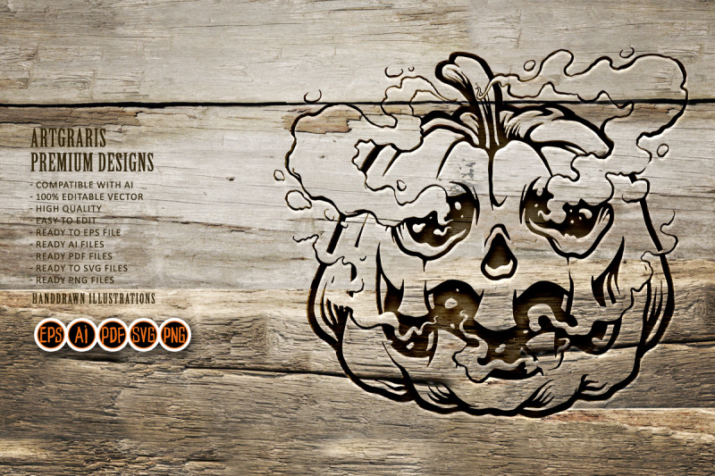 zombie-pumpkin-smoking-weed-silhouette-svg