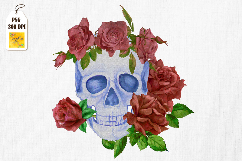 red-roses-with-a-skull-gardening-lover