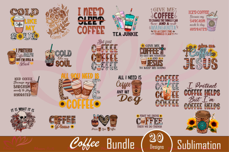 western-coffee-bundle-sublimation-design