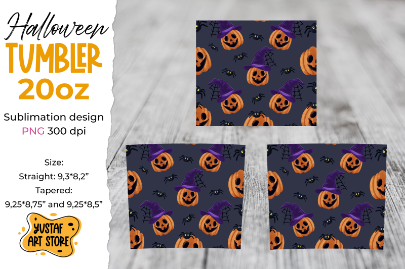 halloween-tumbler-sublimation-wrap-pumpkin-in-witch-hat