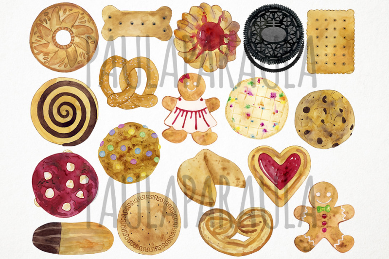 watercolor-cookies-clipart-biscuits-clipart-pastries-clipart