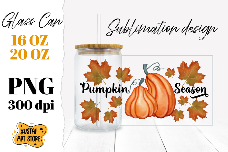 fall-glass-can-sublimation-pumpkin-season-design