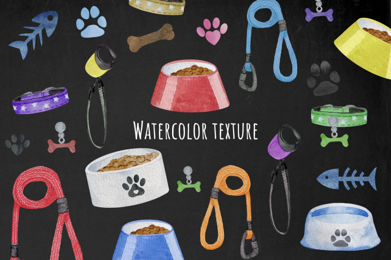 watercolor-dog-accessories-and-pets-supplies-clipart