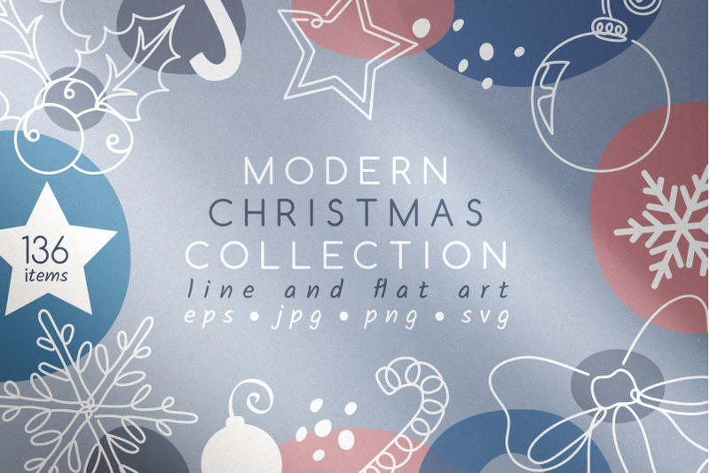 modern-christmas-line-art-clipart-collection