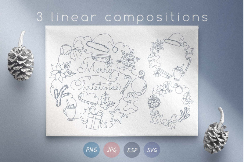 modern-christmas-line-art-clipart-collection