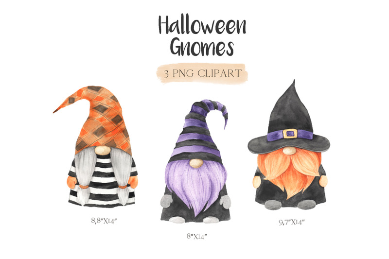 watercolor-halloween-gnomes-cute-clipart