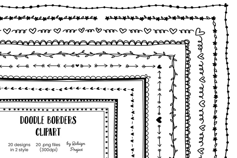 20-doodle-borders-clipart-decorative-elements
