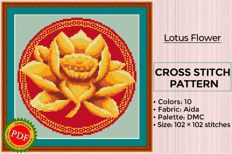 lotus-flower-cross-stitch-pattern-sacred-lotus