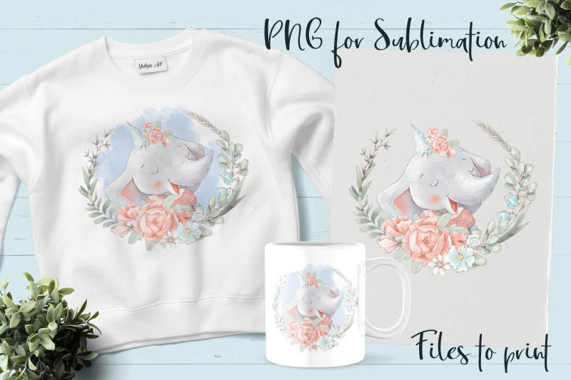 cute-elephant-sublimation-design-for-printing