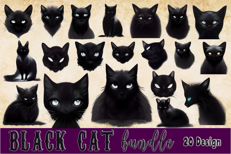 black-cat-clipart-bundle