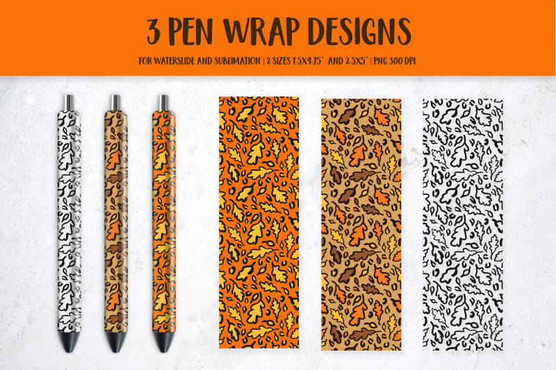 fall-oak-leaves-pen-wrap-sublimation-or-waterslide