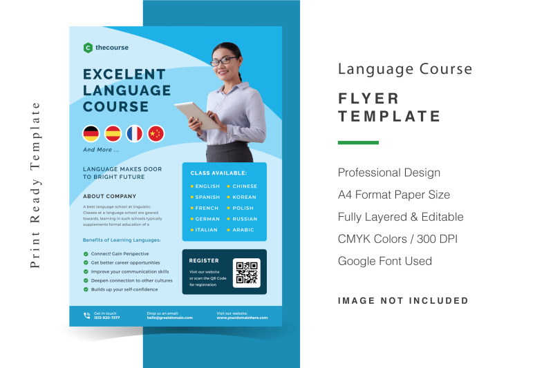 language-course-flyer-template