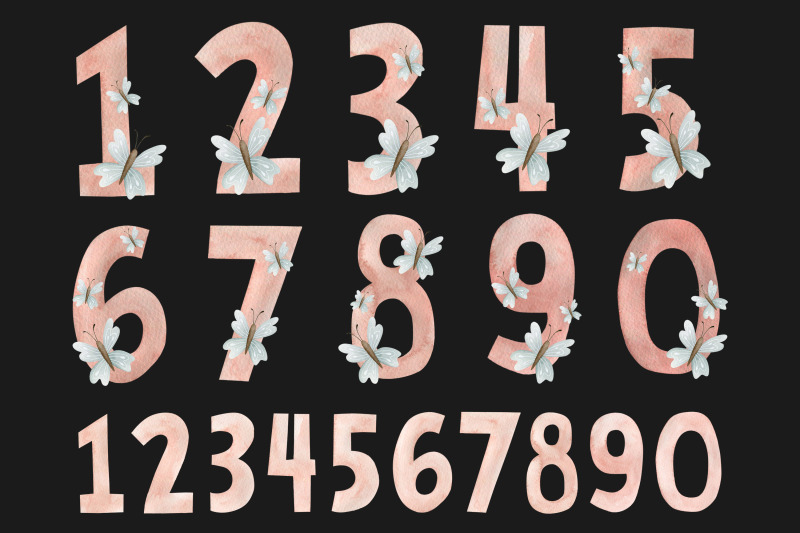 watercolor-pink-numbers-clipart