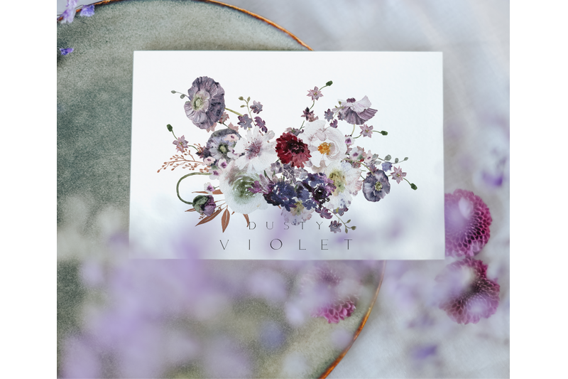 dusty-violet-lavender-watercolor-set