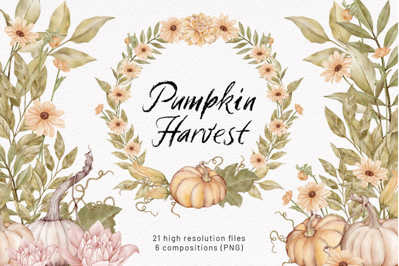 autumn-clipart-thanksgiving-pumpkin-fall-frame-wreath-watercolor-harve