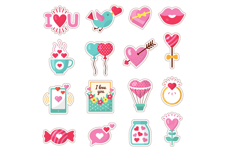 love-stickers-romantic-emblems-valentine-day-symbols-heart-rose-envel