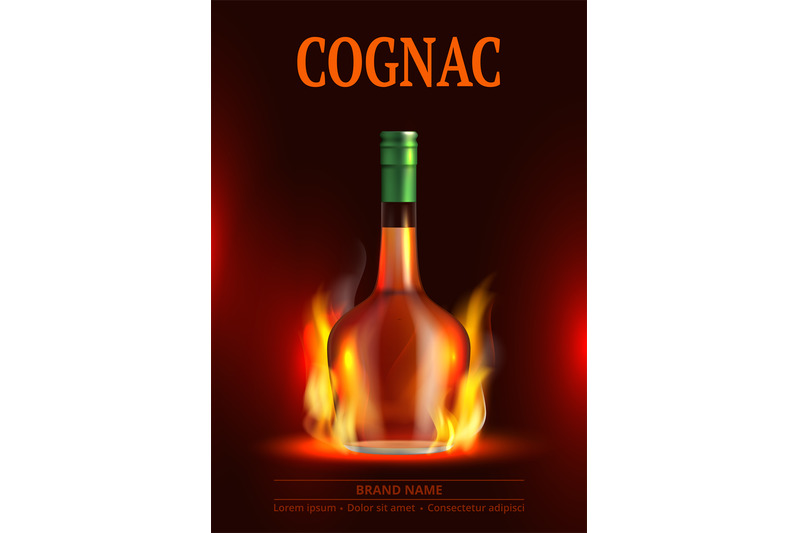 cognac-poster-whiskey-alcoholic-drink-advertising-placard-with-bottle