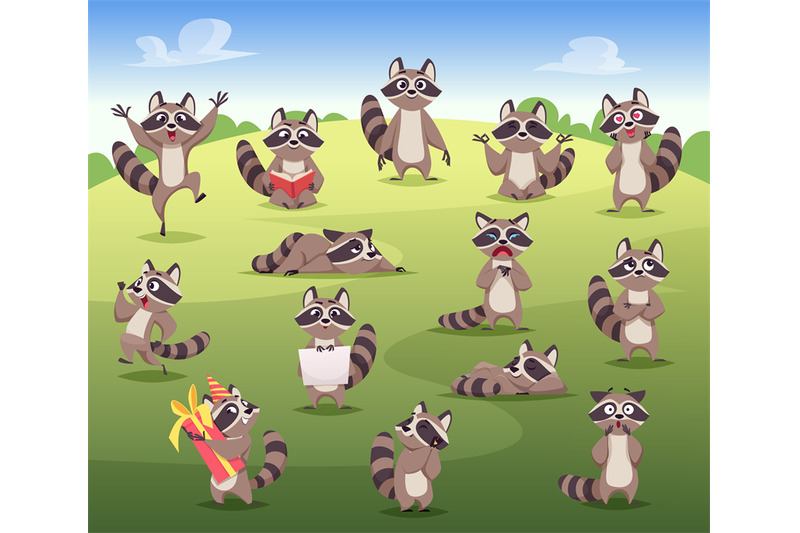 raccoon-cartoon-wild-animal-in-action-poses-mammals-posing-standing-j