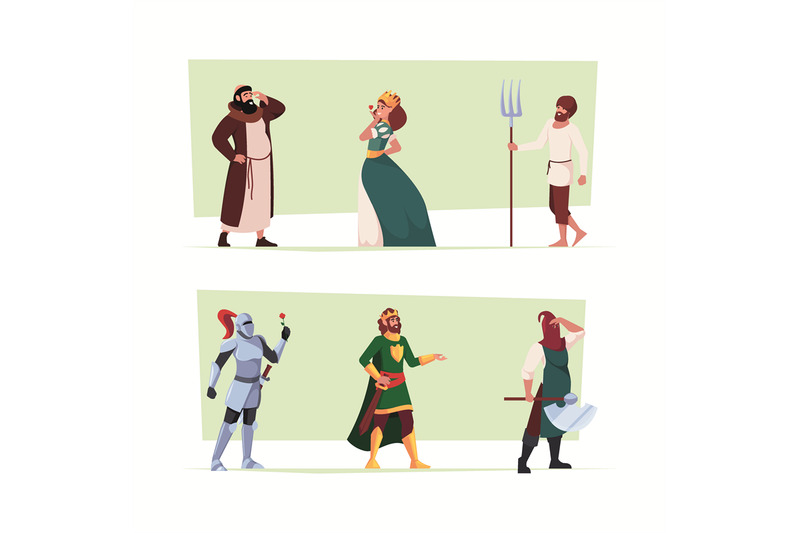 historic-characters-medieval-fantasy-knights-princess-royal-queen-fai