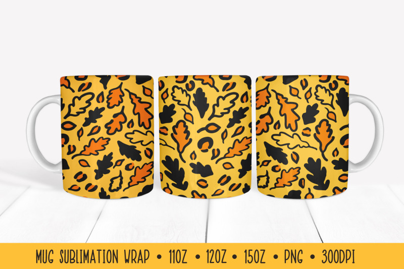 oak-leaves-mug-wrap-fall-leopard-print-mug-sublimation