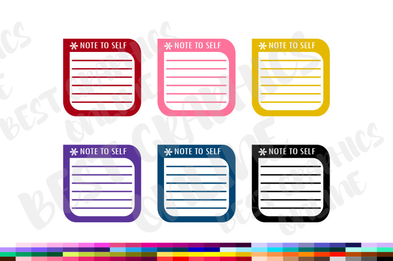 100-notes-to-self-planner-clipart-lined-page-clipart-set